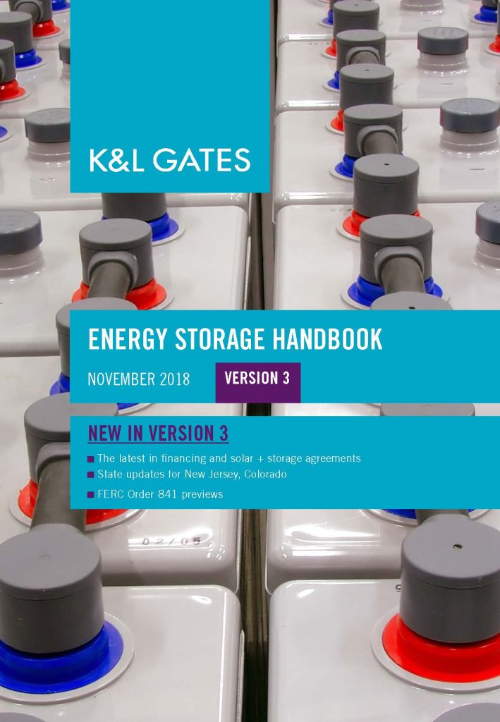 K&L Gates’ Energy Storage Handbook Global Power Law & Policy